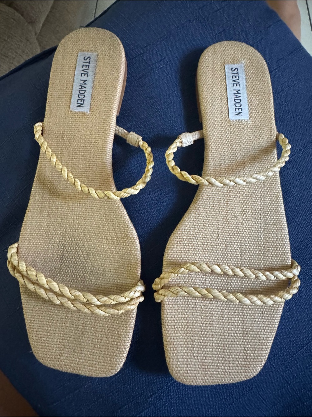 Steve Madden Gold Braided-Strap Women's Sandals